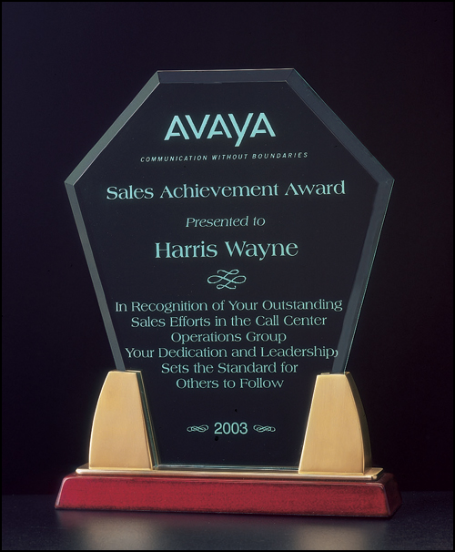 Acrylic with rosewood and gold base