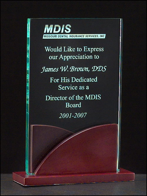 acrylic with mahogany base