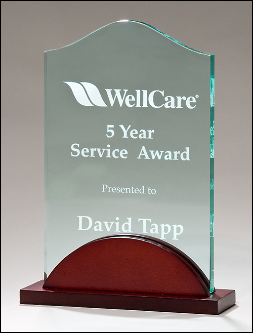 Acrylic with mahogany base