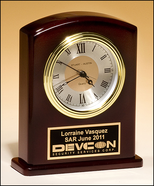 Rosewood desk clock