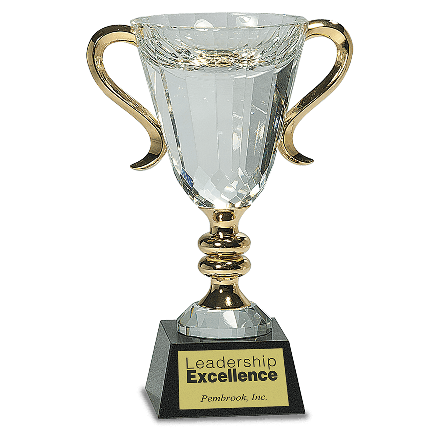 Crystal Cup with Gold Handles and Stem. Available in 3 Sizes