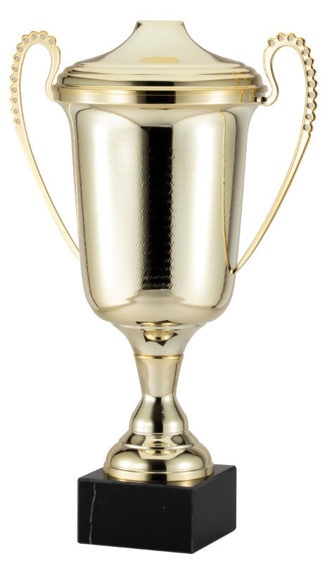 Large Gold Italian Cup on black  marble base. Available in 3 sizes. (Copy)