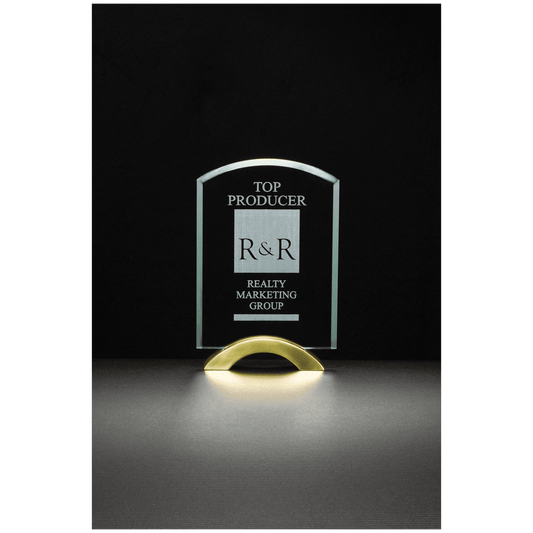 Arch Series Glass with Gold Base. Available in three sizes.