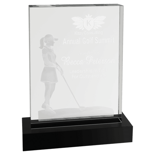 6.25" x 8" Crystal 3D Female Golf
