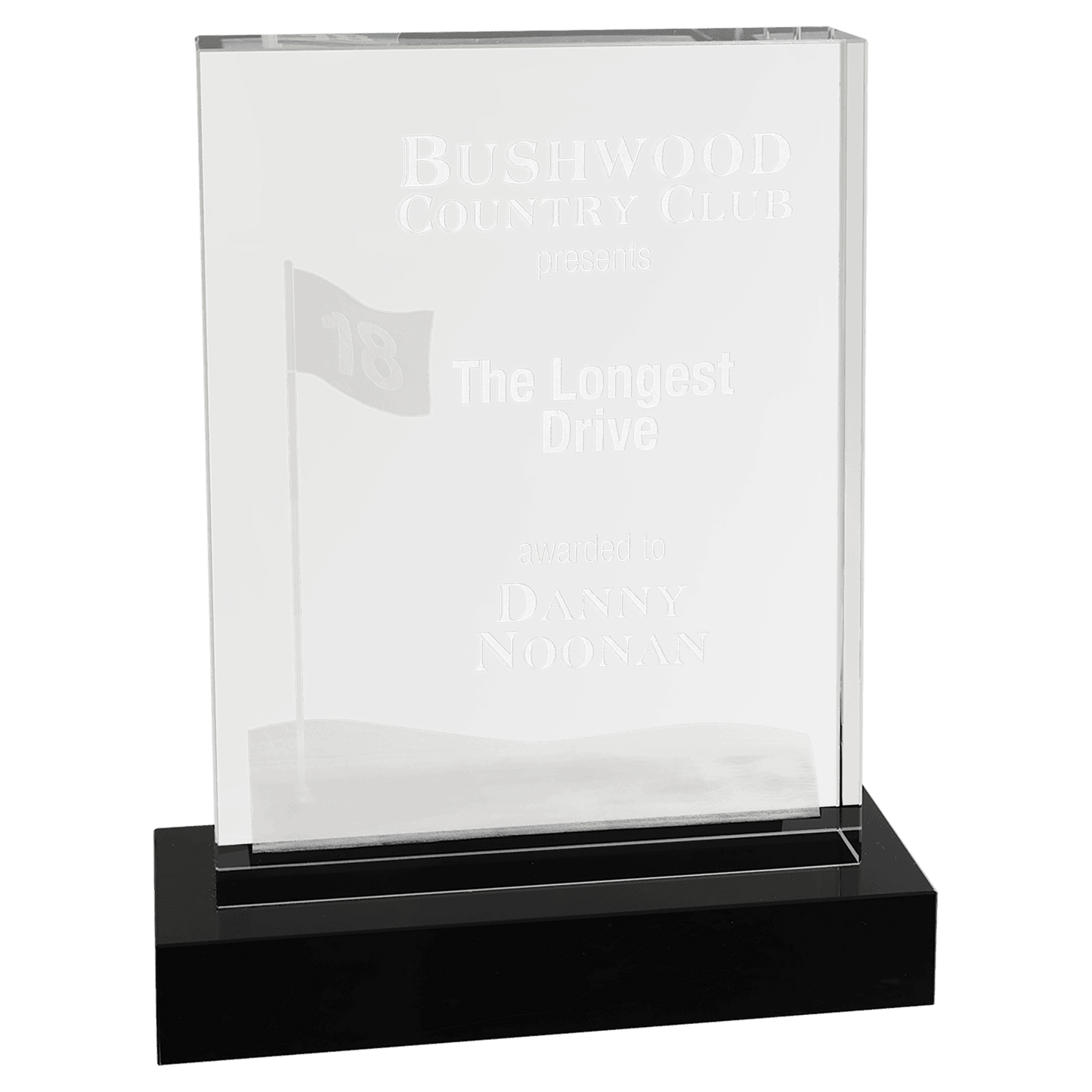 6.25" x 8" Crystal 3D Golf Flag Golf Green