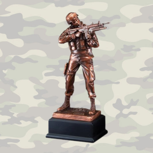 Army American Hero Bronze Eletroplated Scuplture