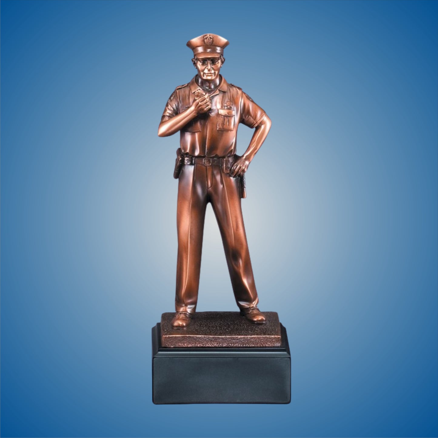 Police American Hero Bronze Eletroplated Scuplture