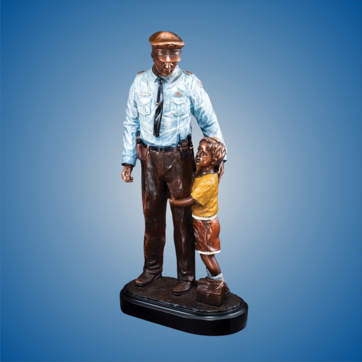 Police American Hero Bronze Eletroplated Scuplture