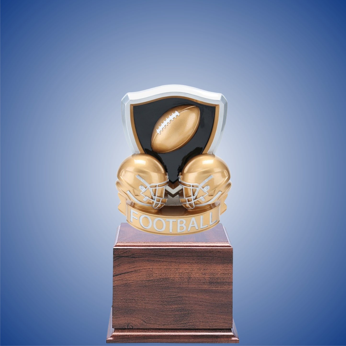 Dual Football Helmet Resin on base