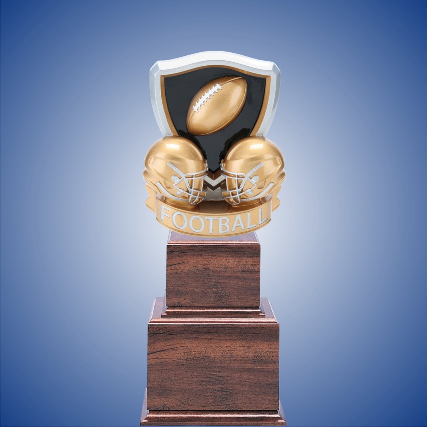 Dual Football Helmet Resin on base