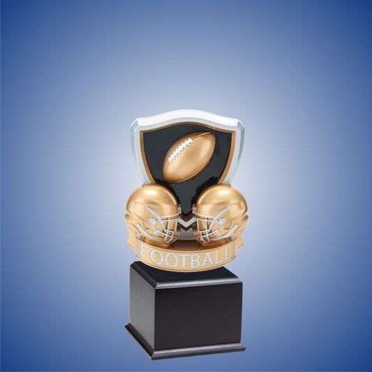 Dual Football Helmet Resin on base