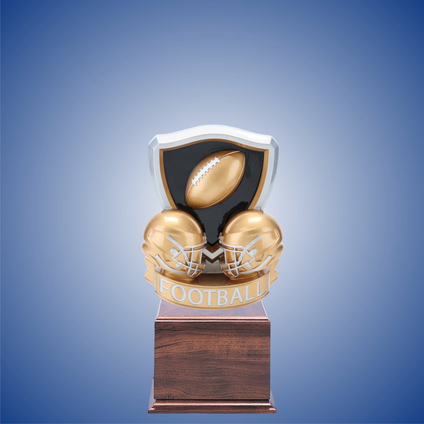 Dual Football Helmet Resin on base