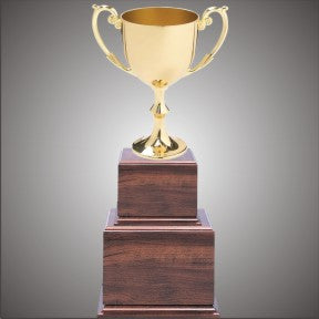 Bellissimo Large Gold Italian Cup on black or cherry base. Available in 3 sizes.