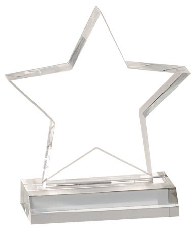 Clear Star Acrylic Award with base