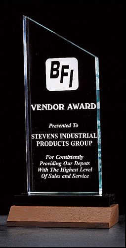 Slanted Rectangle Acrylic on wood base