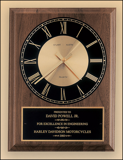 Walnut plaque with circle dial avialable in 2 sizes