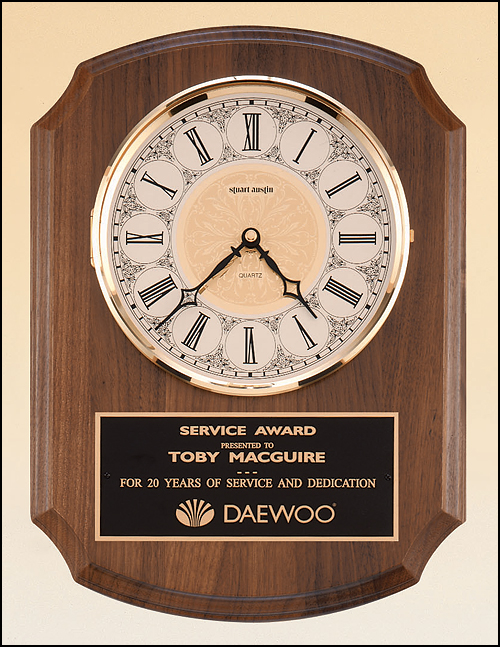 Walnut plaque with Ivory Dial