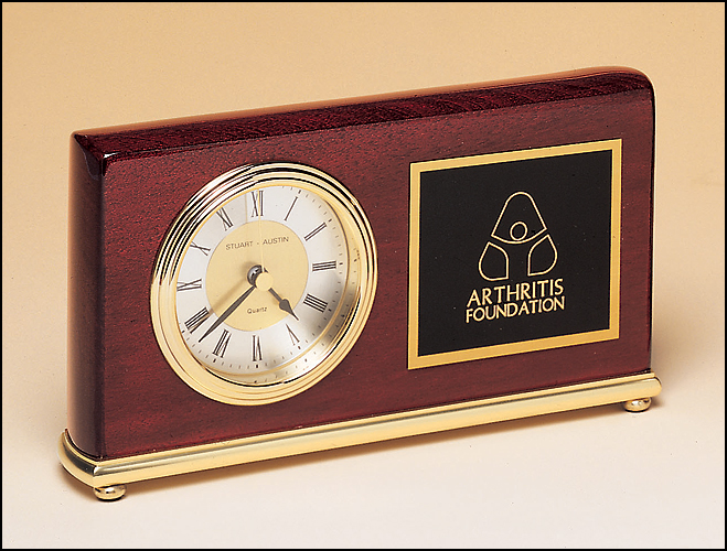 Rosewood clock with gold base