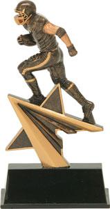 7" Colored football resin on top of star with football