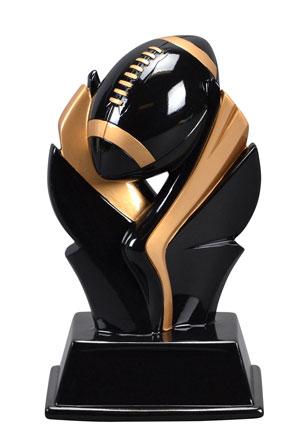 8.25" Black and gold Gloss football Resin