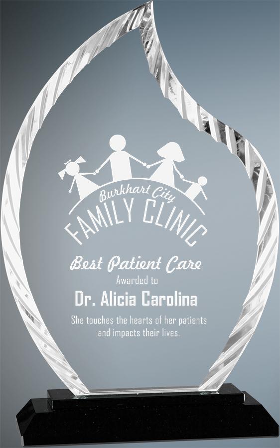 Flame Accent Glass on Black Base. Available in 2 Sizes