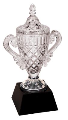 Ornate Crystal Cup on Black Pedestal Base. Avaliable in 3 Sizes