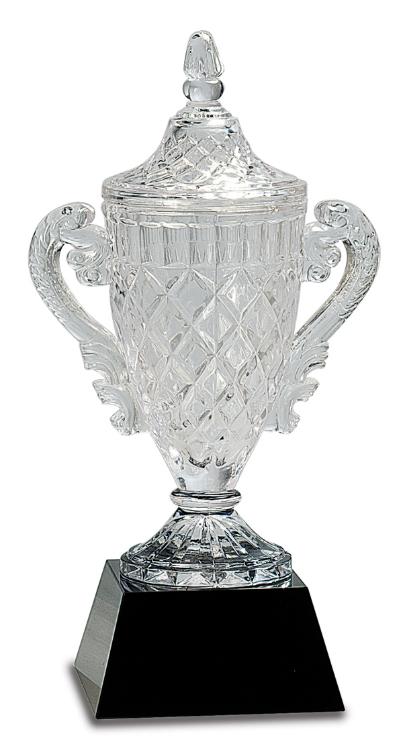 Ornate Crystal Cup on Black Pedestal Base. Avaliable in 3 Sizes