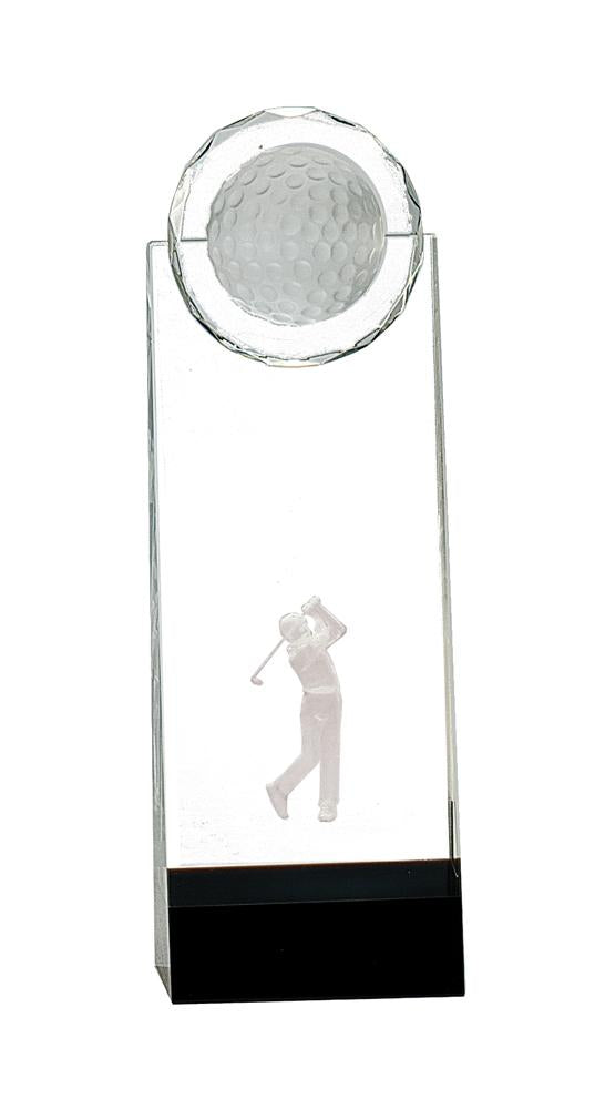 Crystal Standup with 3D Golfer. Available in 2 Sizes