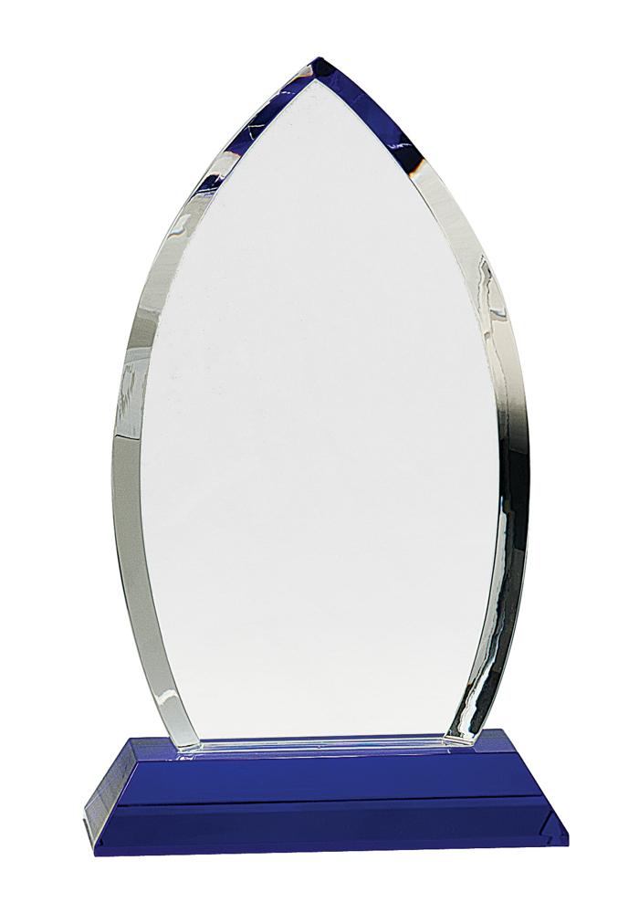Crystal Oval on Blue Pedestal Base
