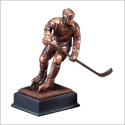Large Hockey Bronze Electroplated Scuplture Resin. 2 options to choose from.