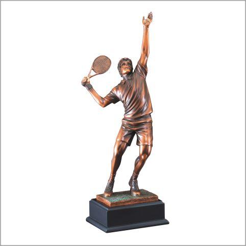 Large Tennis Bronze Electroplated Sculpture. Available in Male or Female.