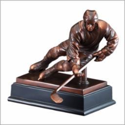 Large Hockey Bronze Electroplated Scuplture Resin. 2 options to choose from.