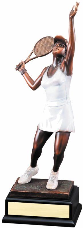 Large Tennis Bronze Electroplated Sculpture. Available in Male or Female.