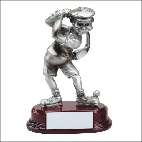 Comic Golfer resin on red base