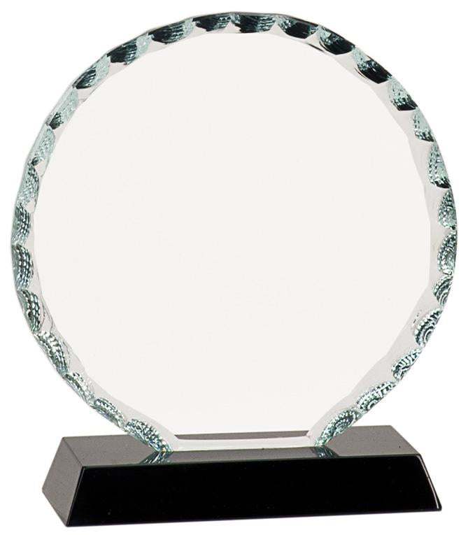 Round Facet Glass on Black Base. Available in 3 Sizes