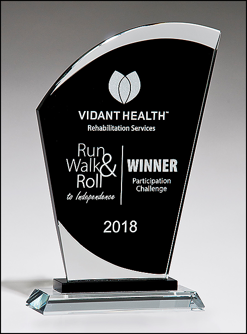 Sail Shaped glass with black center. Available in three sizes