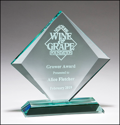 Jade diamond glass award. Available in three sizes