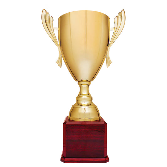 Large Gold Cup on Rosewood  Piano Finish Base. Avialable in 3 sizes.