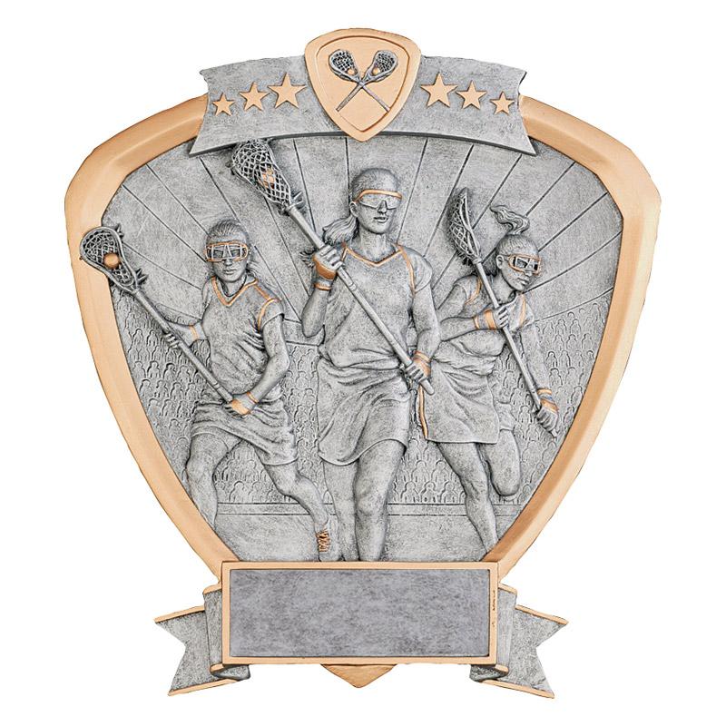 Lacrosse Legend Shield Resin. Available in Male or Female