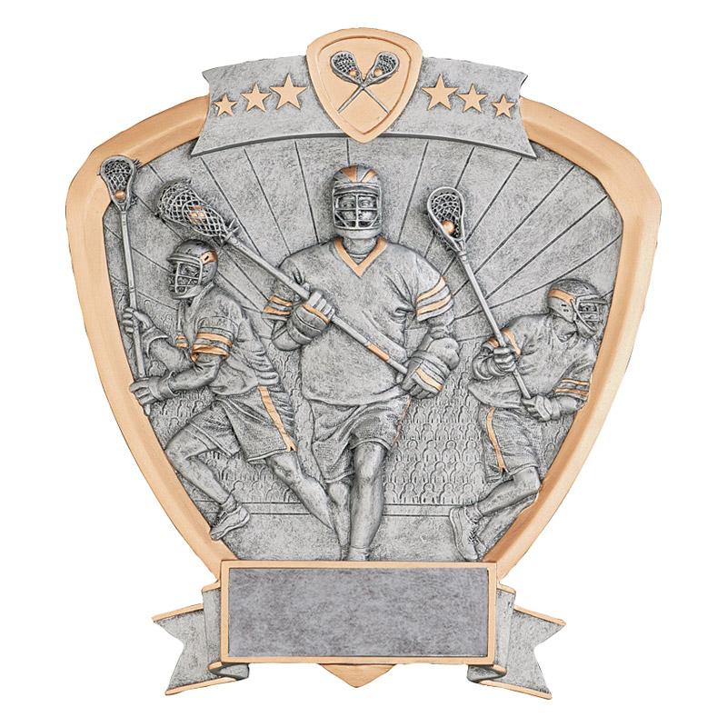 Lacrosse Legend Shield Resin. Available in Male or Female