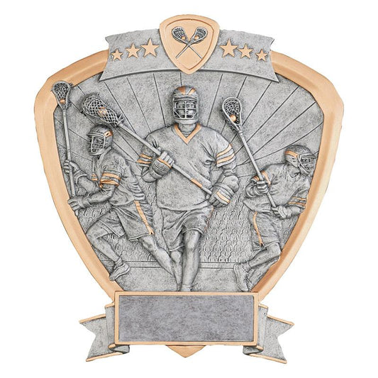 Lacrosse Legend Shield Resin. Available in Male or Female