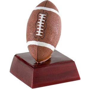 4" Full Color Football on rosewood base