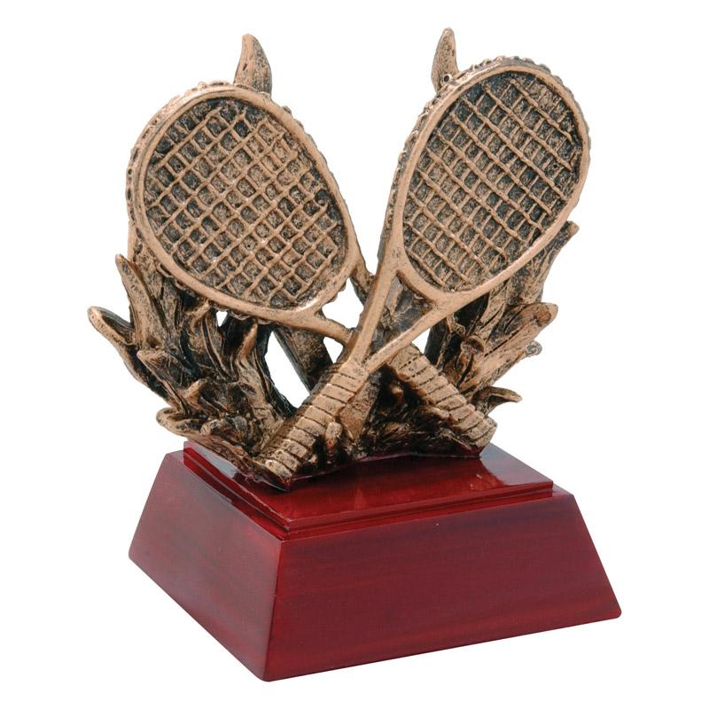 Tennis Rackets on Rosewood Base