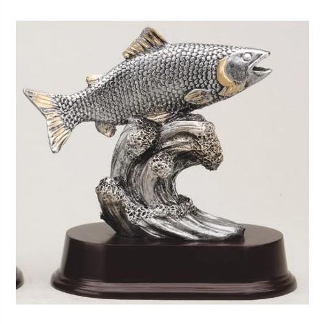 Fishing Resin Fish on Maroon Base