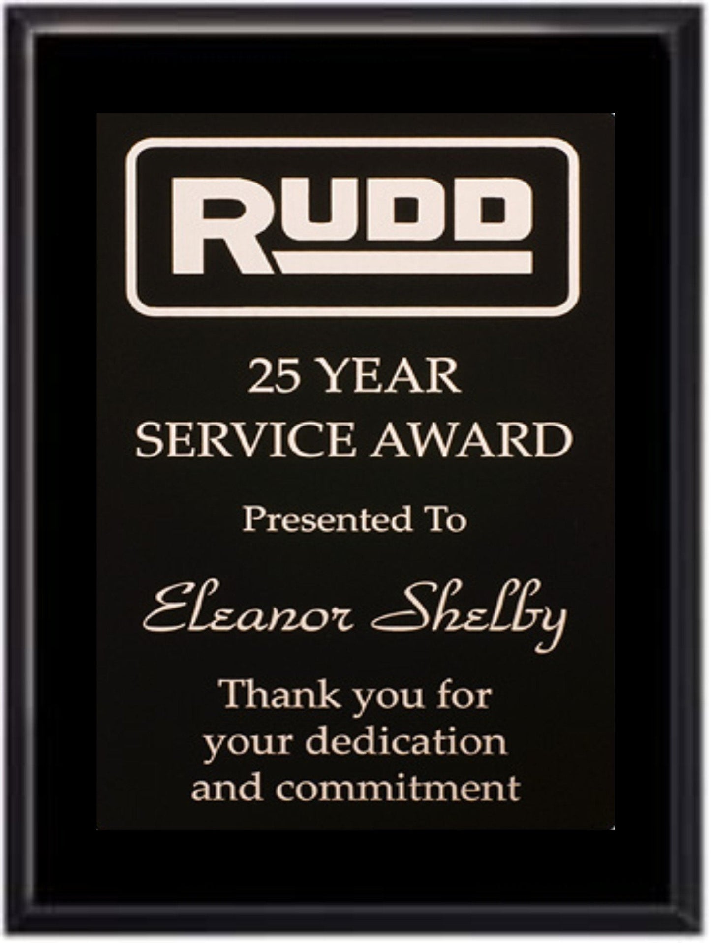 Stock plaques, comes in 2 plaque color options and 9 front plate options to choose from.