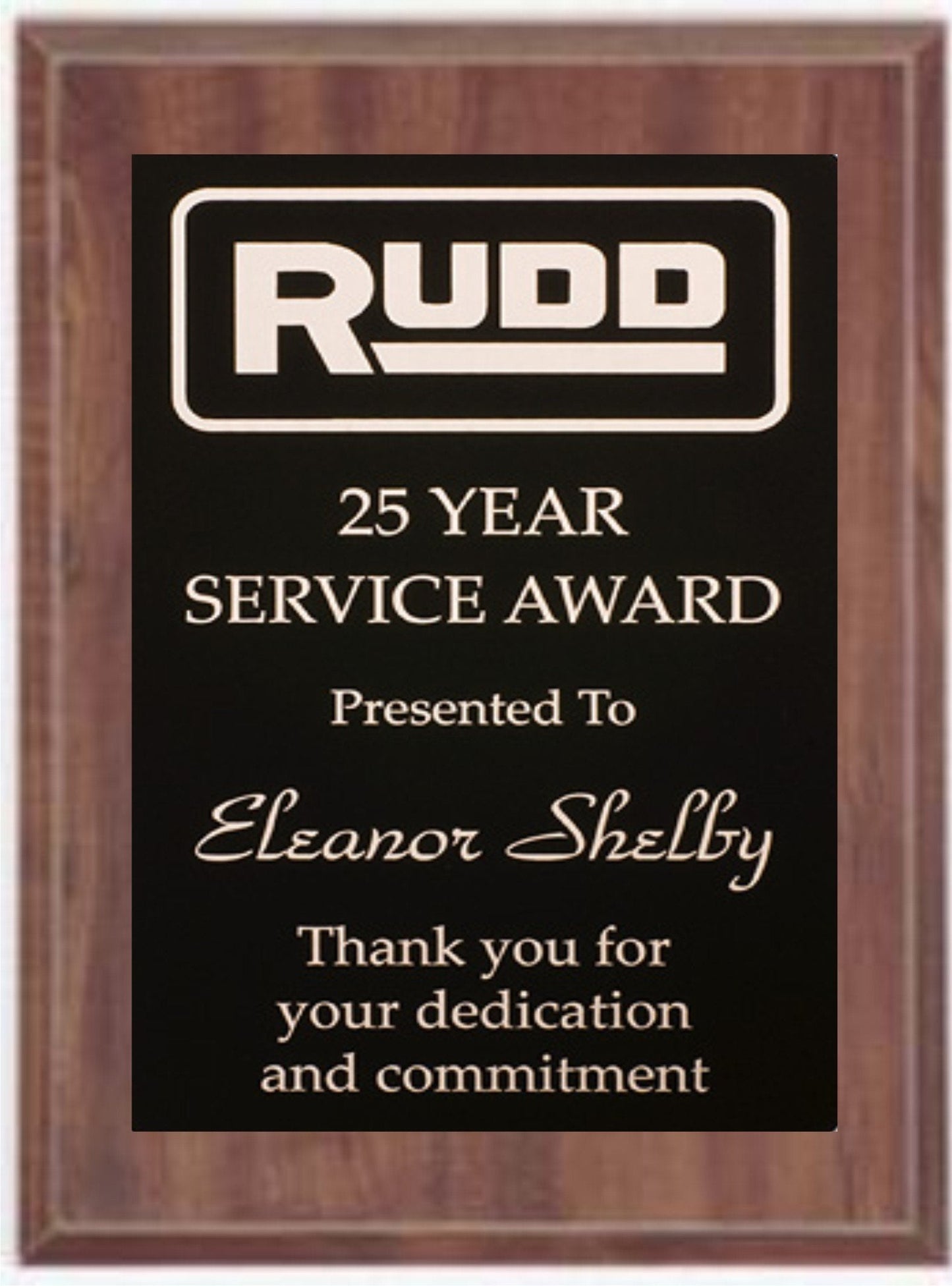 Stock plaques, comes in 2 plaque color options and 9 front plate options to choose from.