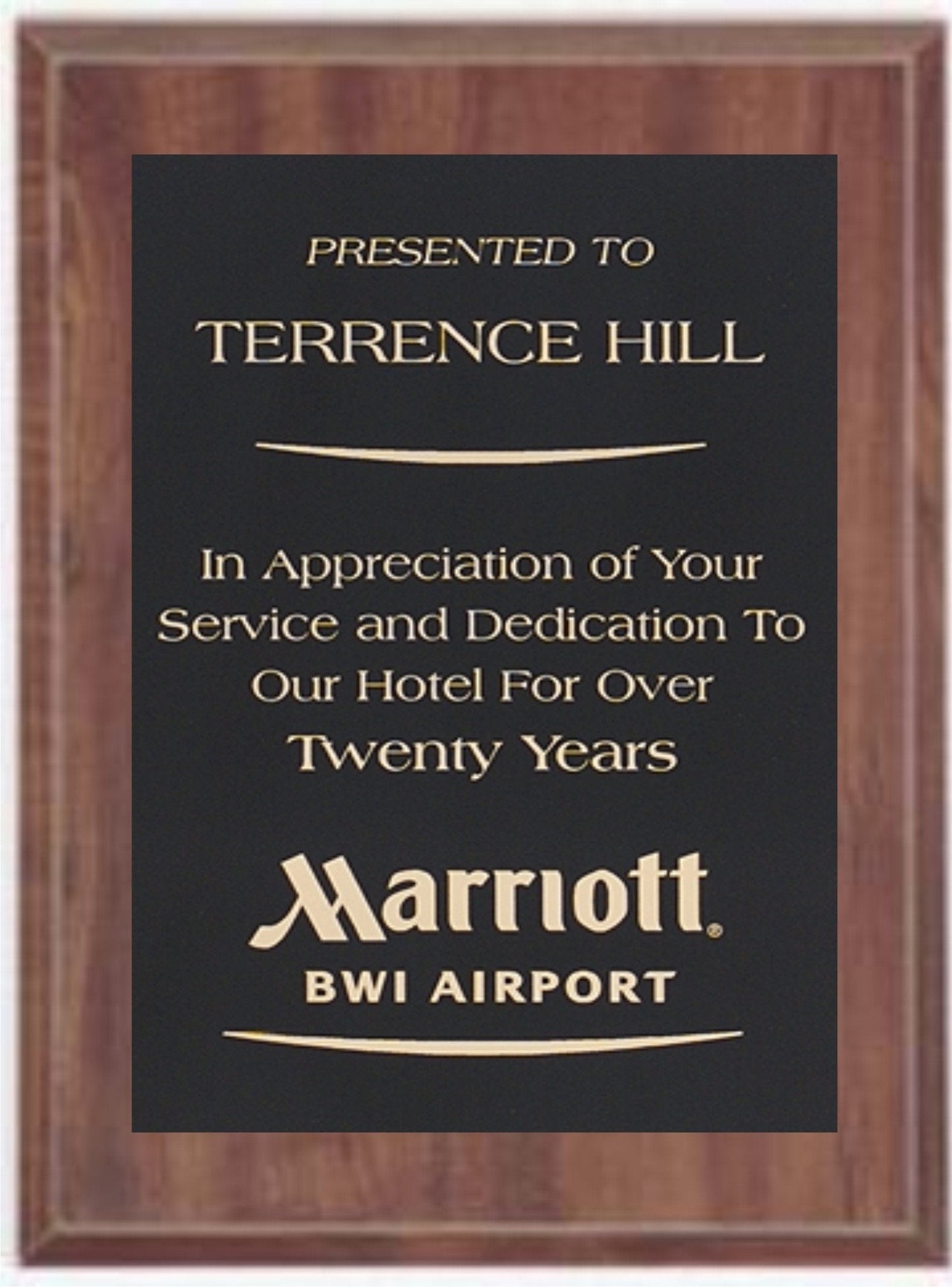 Stock plaques, comes in 2 plaque color options and 9 front plate options to choose from.