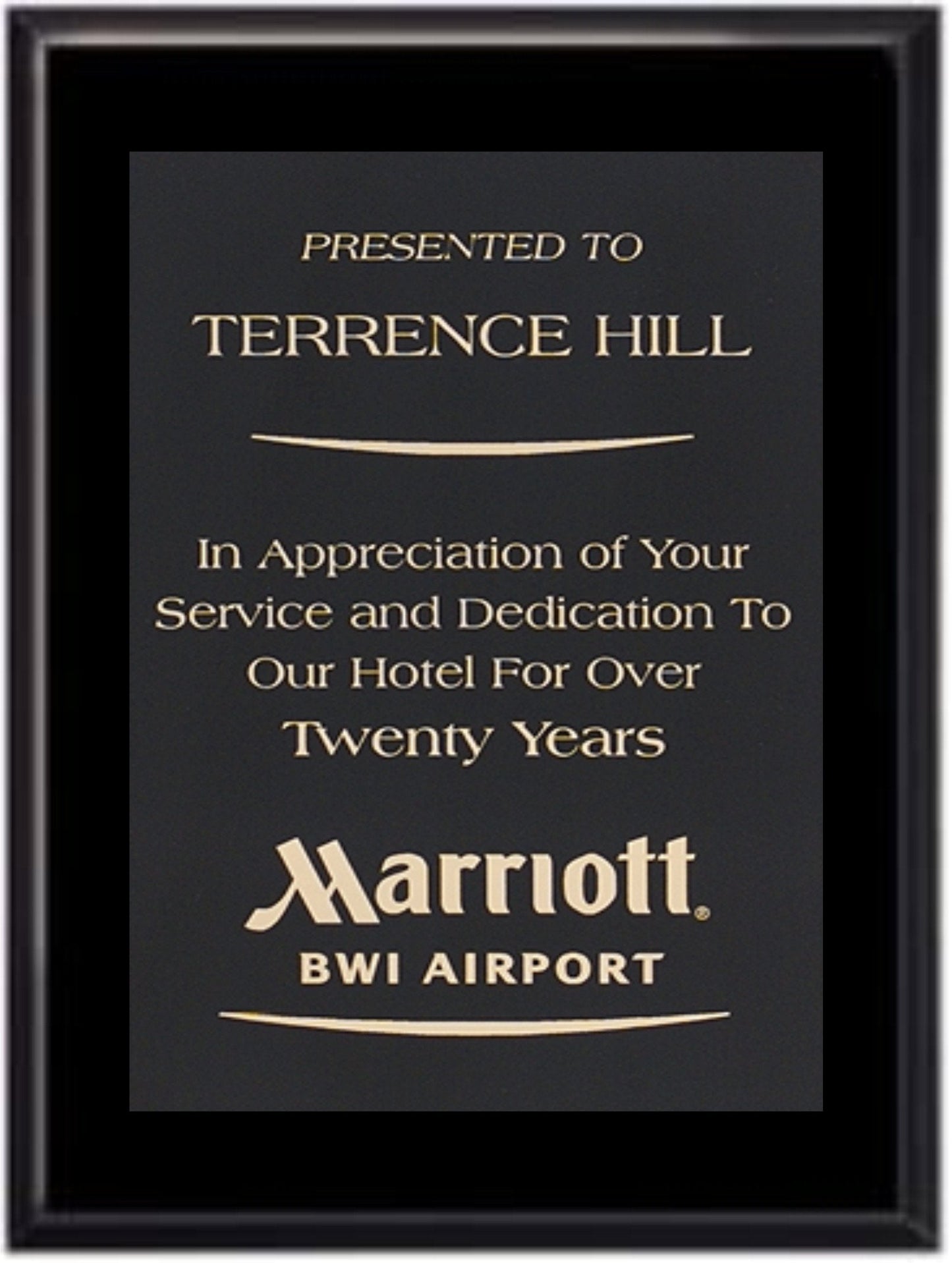 Stock plaques, comes in 2 plaque color options and 9 front plate options to choose from.