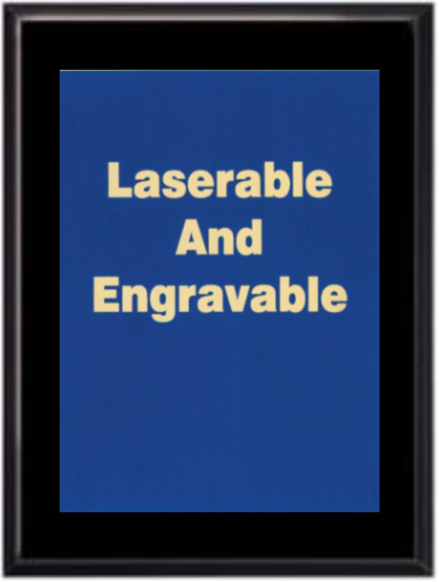 Stock plaques, comes in 2 plaque color options and 9 front plate options to choose from.