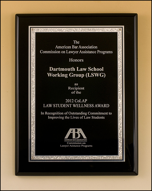 Black piano finish plaque with Silver florentine border with textured black center.  Available in 3 sizes.